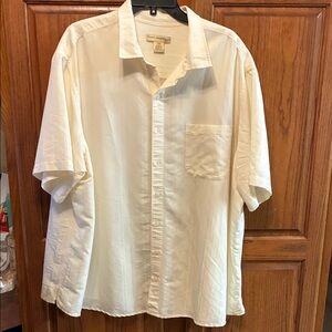 Men's Ivory Short Sleeve Button Down Shirt size 2XL